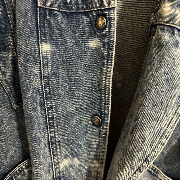 Andy John’s Vintage Acid Wash Flip Collar Jean Button Baggy Oversized Jacket - Picture 5 of 7
